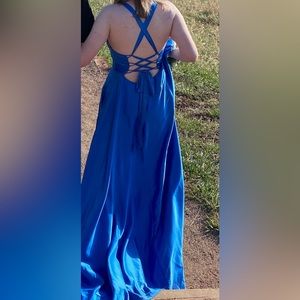 Blue prom dress very simple but gorgeous! Feel like Cinderella! Size 8